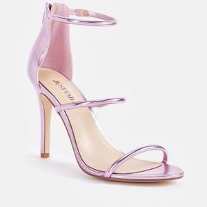 JustFab Pink Metallic 4" heel Sandal NIB Size 8
